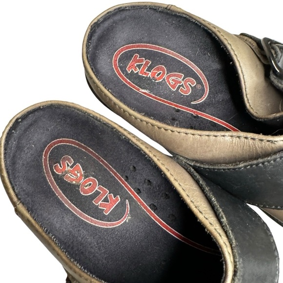 Klogs Leather mules clogs embroidered scroll floral boho slip resistant shoes 6 - Picture 8 of 11